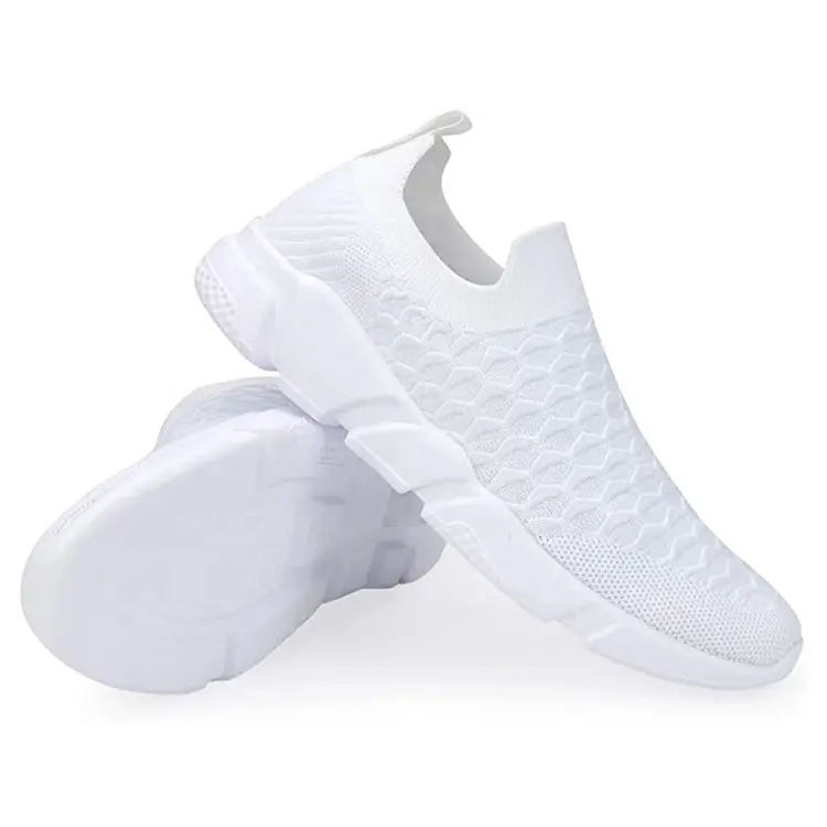 China New Fashion Style Hot Sales Men Women Sneakers Knitted Fabric Lightweight Casual Shoes Men