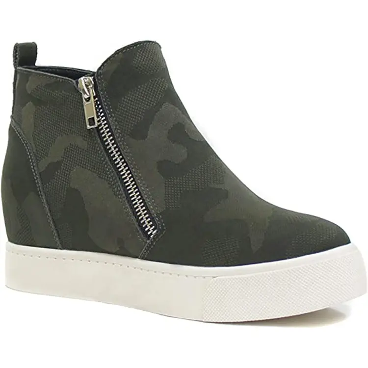 Jian Er Factory Custom Logo New Fashion Mid Top Boots Zapatos Women Men Casual Shoes With Zip